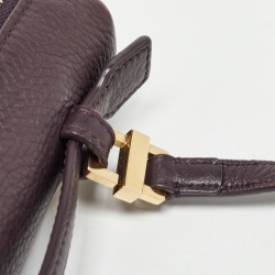 Pre Owned Loro Piana Plum Leather Extra Pocket L19 Pouch