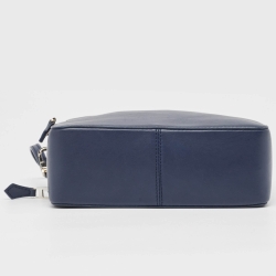 Pre Owned Loro Piana Navy Blue Leather Mini Clui Crossbody Bag