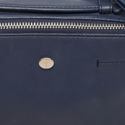 Pre Owned Loro Piana Navy Blue Leather Mini Clui Crossbody Bag