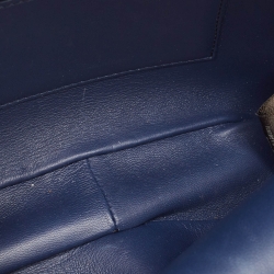 Pre Owned Loro Piana Navy Blue Leather Mini Clui Crossbody Bag