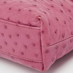 Pre Owned Loro Piana Dark Pink Ostrich L19 Pouch