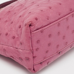 Pre Owned Loro Piana Dark Pink Ostrich L19 Pouch