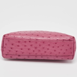 Pre Owned Loro Piana Dark Pink Ostrich L19 Pouch