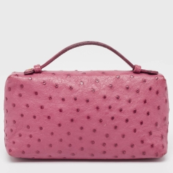 Pre Owned Loro Piana Dark Pink Ostrich L19 Pouch