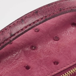 Pre Owned Loro Piana Dark Pink Ostrich L19 Pouch