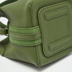Pre Owned Loro Piana Military Green Leather Micro Bale Bag
