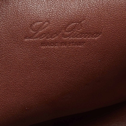 Loro Piana Brown Ostrich Leather Extra Pocket L27 Pouch
