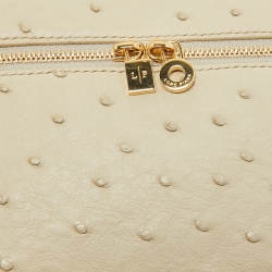 Pre Owned Loro Piana Light Beige Leather Extra Pocket L19 Pouch