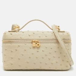 Pre Owned Loro Piana Light Beige Leather Extra Pocket L19 Pouch