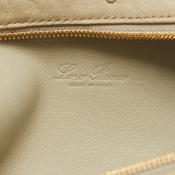 Pre Owned Loro Piana Light Beige Leather Extra Pocket L19 Pouch