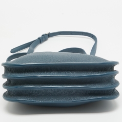 Pre Owned Loro Piana Blue Leather Milky Way Odessa Crossbody Bag