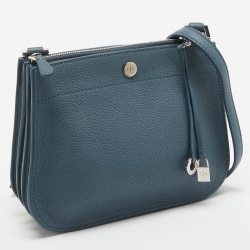 Pre Owned Loro Piana Blue Leather Milky Way Odessa Crossbody Bag