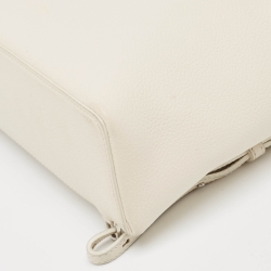 Loro Piana White Leather Extra Pocket L23 Backpack