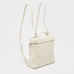 Loro Piana White Leather Extra Pocket L23 Backpack
