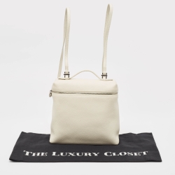 Loro Piana White Leather Extra Pocket L23 Backpack