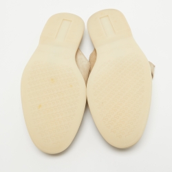 Pre Owned Loro Piana Beige Suede Babouche Charms Walk Flat Mules Size 38