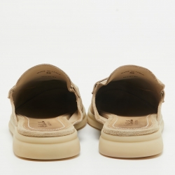 Pre Owned Loro Piana Beige Suede Babouche Charms Walk Flat Mules Size 38