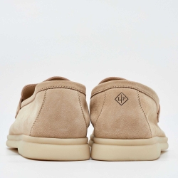 Pre Owned Loro Piana Beige Suede Summer Charms Walk Loafers Size 39