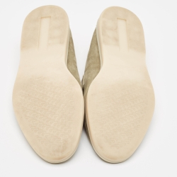 Pre Owned Loro Piana Olive Green Suede Summer Charms Walk Slip On Loafers Size 39