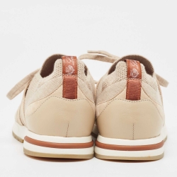 Loro Piana Beige Fabric and Leather 360 Flexy Walker Sneakers Size 37.5