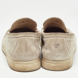 Pre Owned Loro Piana Grey Suede Summer Charms Walk Loafers Size 38