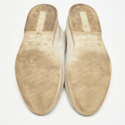 Pre Owned Loro Piana Grey Suede Summer Charms Walk Loafers Size 38