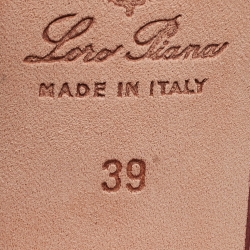 Pre Owned Loro Piana Coral Pink Suede Jovis Charm Slide Sandals Size 39