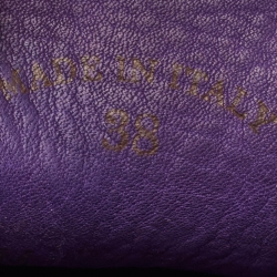 Pre Owned Loro Piana Purple Suede Babouche Charms Walk Mules Size 38