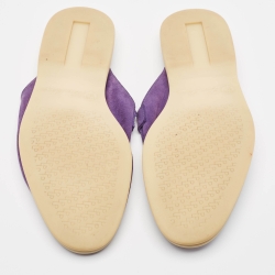 Pre Owned Loro Piana Purple Suede Babouche Charms Walk Mules Size 38