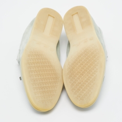 Pre Owned Loro Piana Mint Green Suede Summer Charms Walk Loafers Size 38