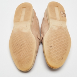 Pre Owned Loro Piana Beige Suede Summer Charms Walk Loafers Size 38.5