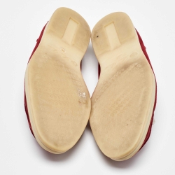 Pre Owned Loro Piana Red Suede Summer Charms Walk Loafers Size 38