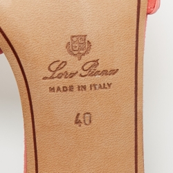 Pre Owned Loro Piana Pink Suede Summer Charms Mules Size 40