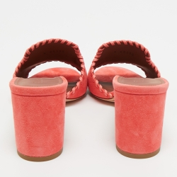 Pre Owned Loro Piana Pink Suede Summer Charms Mules Size 40