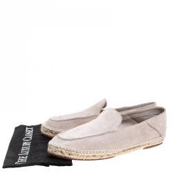 Pre Owned حذاء فلات إسبادريل لورو بيانا كولابسيبل سويدي رصاصي فاتح 