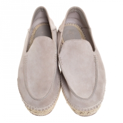 Pre Owned حذاء فلات إسبادريل لورو بيانا كولابسيبل سويدي رصاصي فاتح 