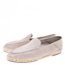 Pre Owned حذاء فلات إسبادريل لورو بيانا كولابسيبل سويدي رصاصي فاتح 