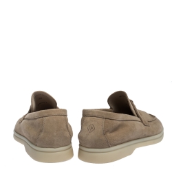 Pre Owned Loro Piana Beige Suede Summer Charms Walk Moccasin Size 36