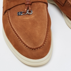 Pre Owned Loro Piana Brown Suede Summer Charms Walk Loafers Size 38