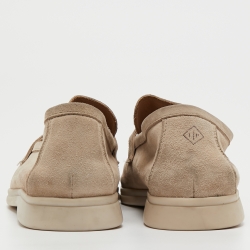 Pre Owned Loro Piana Beige Suede Summer Charms Walk Loafers Size 40