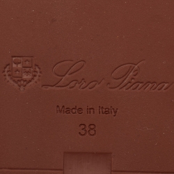 Pre Owned Loro Piana Navy Blue Suede and Leather Waikiki Flat Sandals Size 38