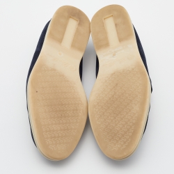 Pre Owned Loro Piana Navy Blue Suede Summer Charms Walk Loafers Size 38