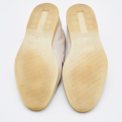 Pre Owned Loro Piana Light Grey Suede Summer Charms Walk Loafers  Size 37