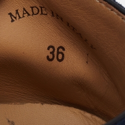 Pre Owned Loro Piana Navy Blue Suede Open Walk Ankle Boots Size 36