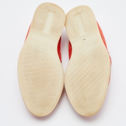 Pre Owned Loro Piana Orange Nubuck Leather Summer Charms Walk Loafers Size 35