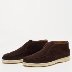 Pre Owned Loro Piana Brown Suede Open Walk Boots Size 37