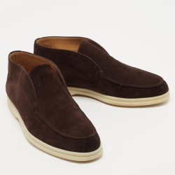 Pre Owned Loro Piana Brown Suede Open Walk Boots Size 37