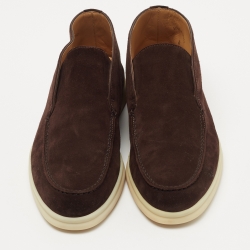 Pre Owned Loro Piana Brown Suede Open Walk Boots Size 37