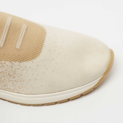 Loro Piana White/Beige Knit Fabric 360 Flexy Walker Sneakers Size 41 