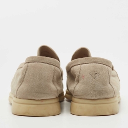 Pre Owned Loro Piana Beige Suede Summer Charms Walk Loafers Size 40